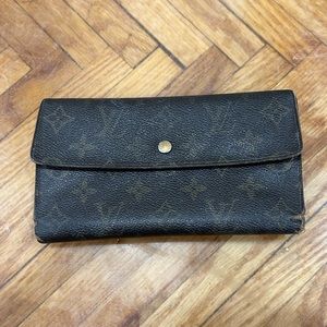 Used Louis Vuitton Monogram Pochette Porto Monek Lady Long Wallet